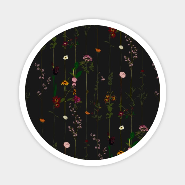 Floral wallroll - dark Magnet by crumpetsandcrabsticks